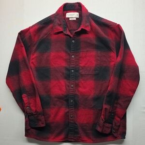 Abercrombie & Fitch Red and Black Plaid Button-Down Shirt
